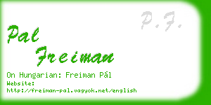 pal freiman business card